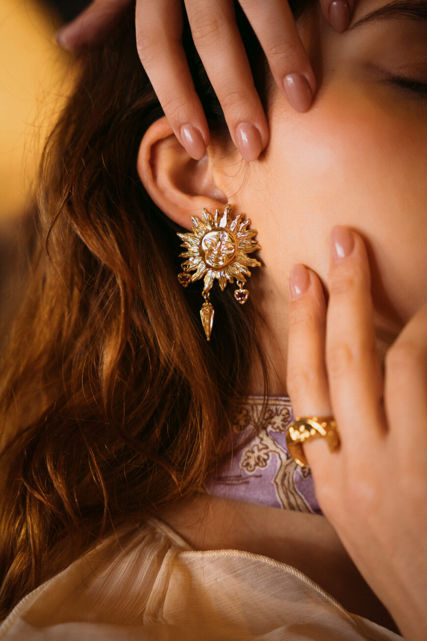 Brincos Solis & Luna Solitaire